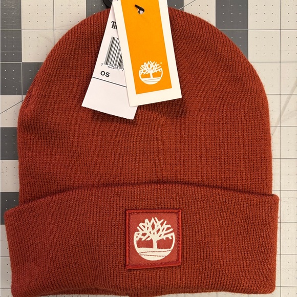 Timberland Other - Timberland Burnt Orange Cuffed Knit Beanie with Logo Patch